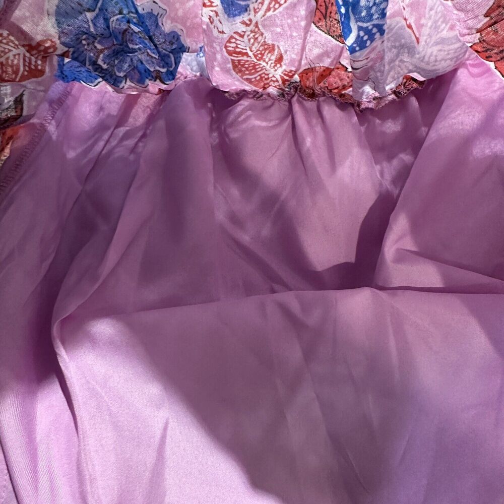 NWT Steve Madden XS Mini Skirt Pink Ruffle Maya Floral Beach Coastal Whimsy - Picture 5 of 8